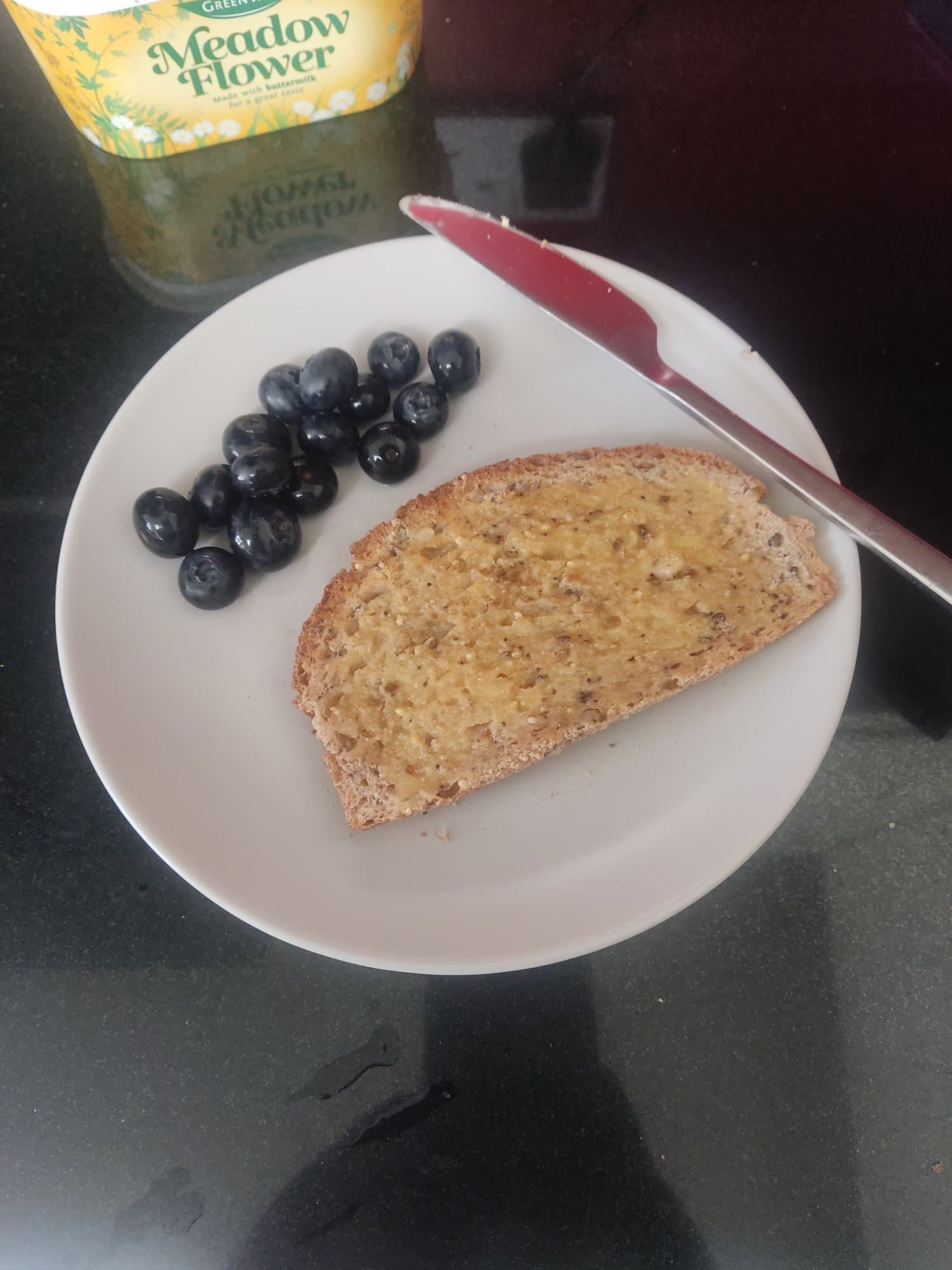 Buttered Toast with Blueberries