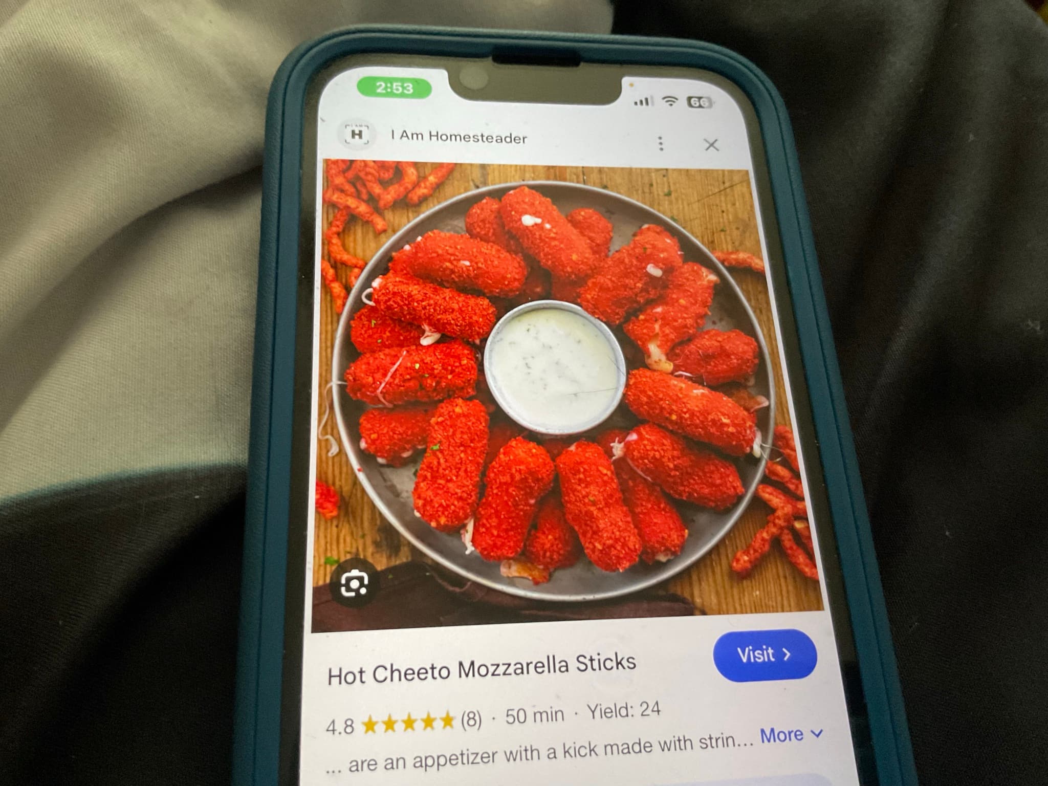 Hot Cheeto Mozzarella Sticks