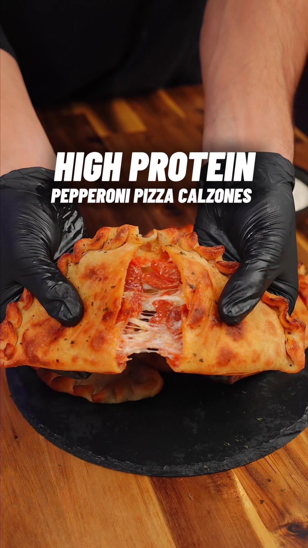 High Protein Pepperoni Pizza Calzones