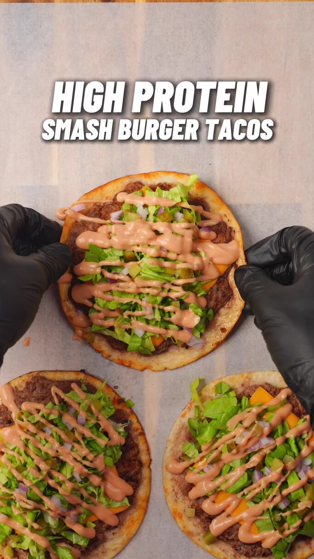 High Protein Smash Burger Tacos