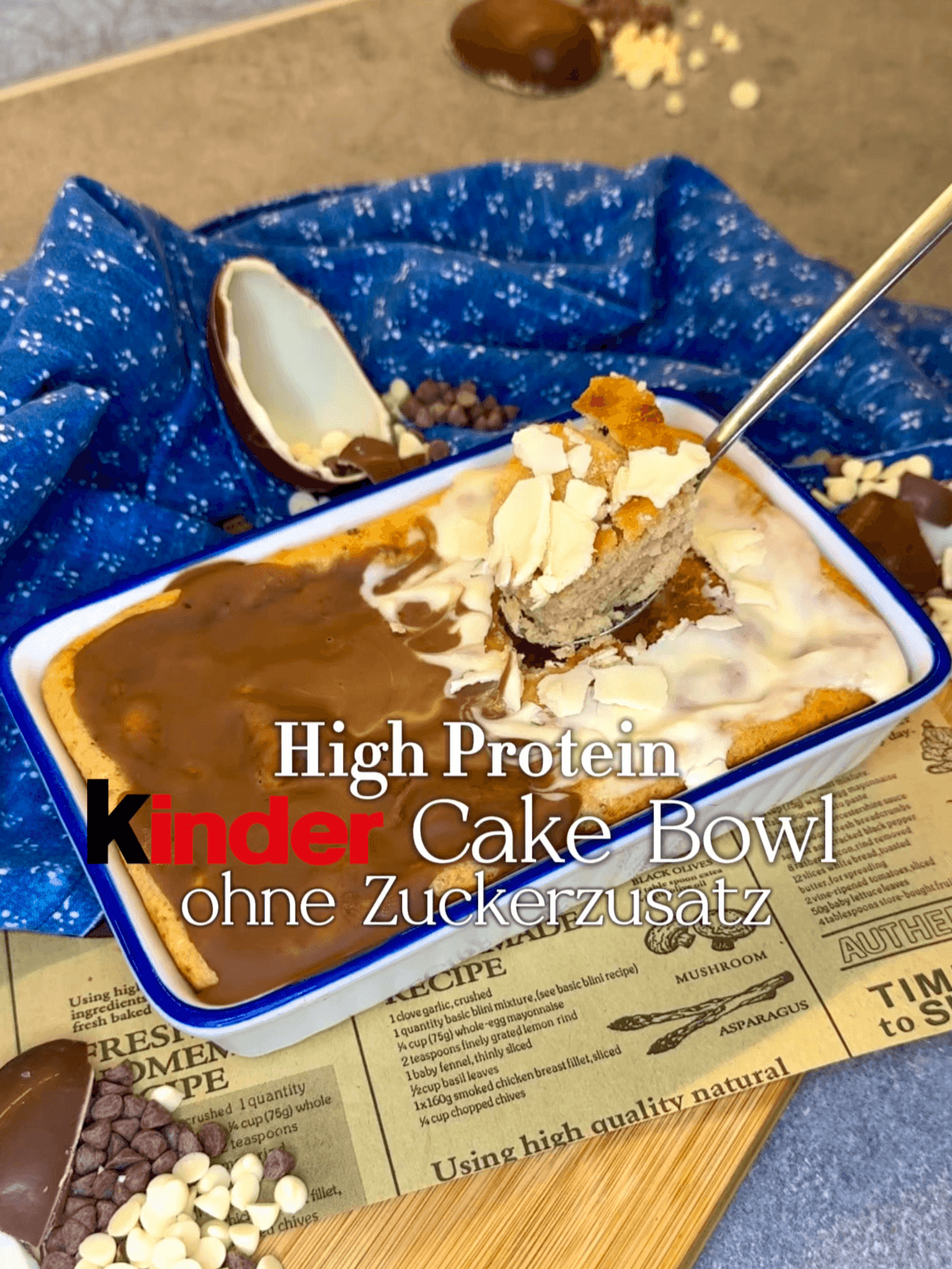 High Protein Kinder-Schokolade Cake Bowl