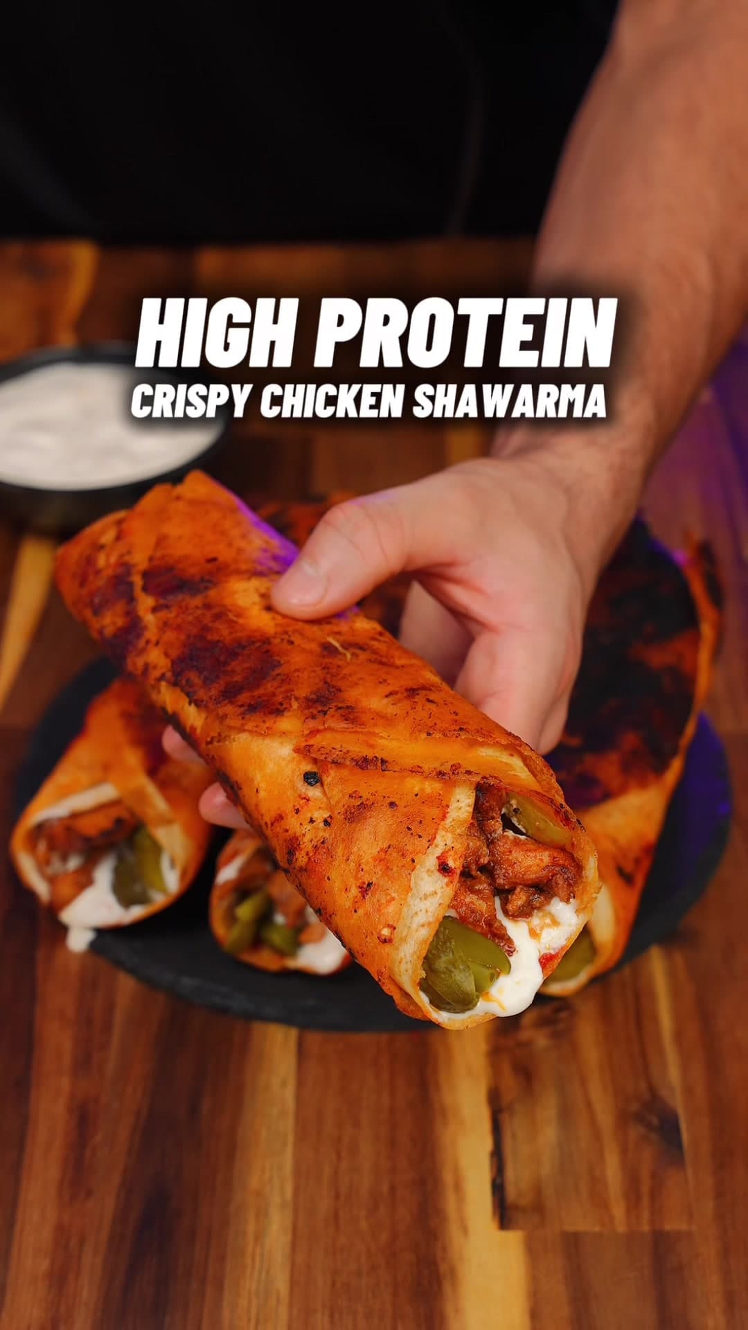 High Protein Crispy Chicken Shawarma