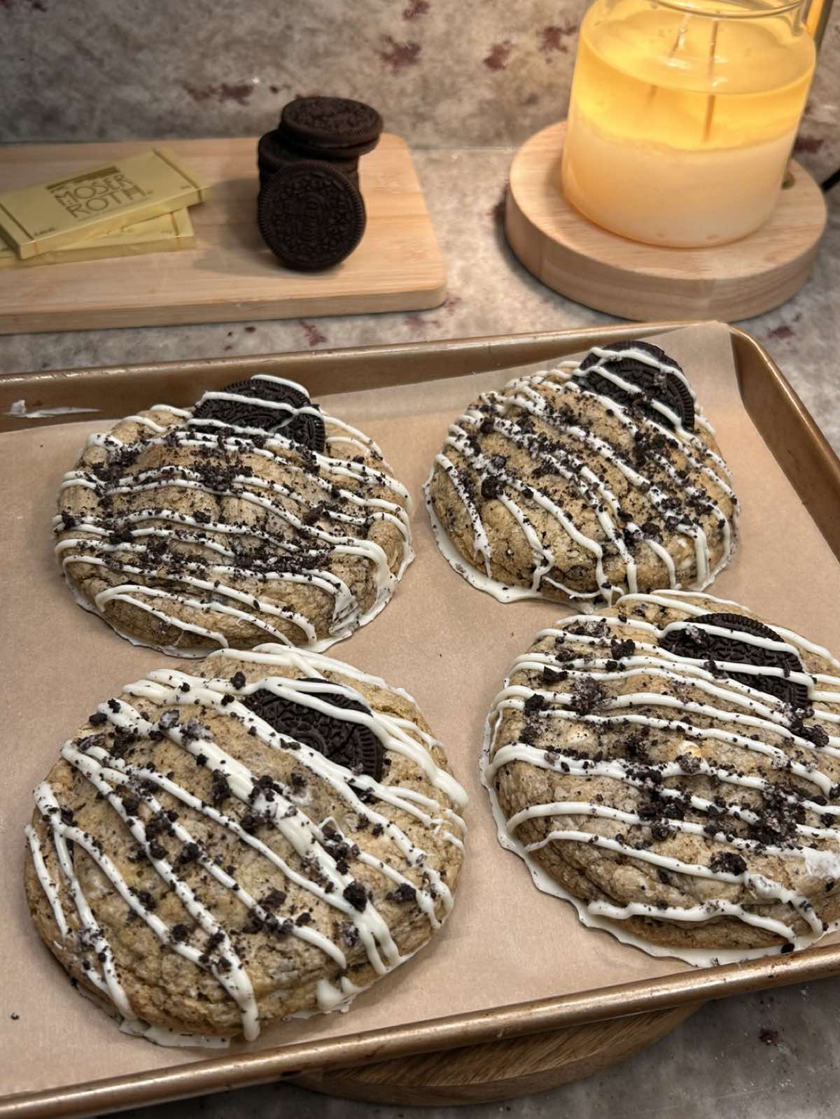 Bakery Style Oreo Stuffed Cookies
