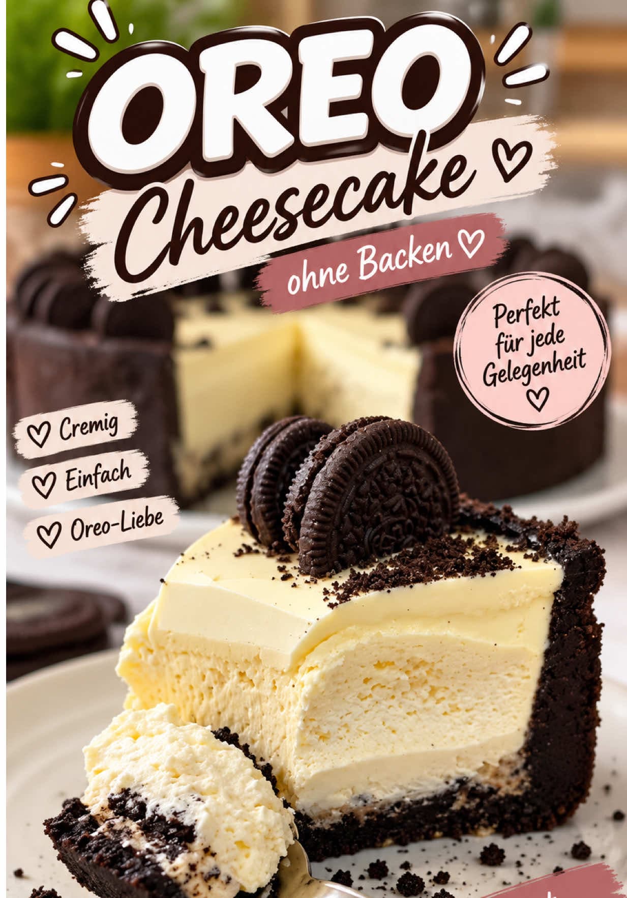 Cheesecake Oreo bez pieczenia