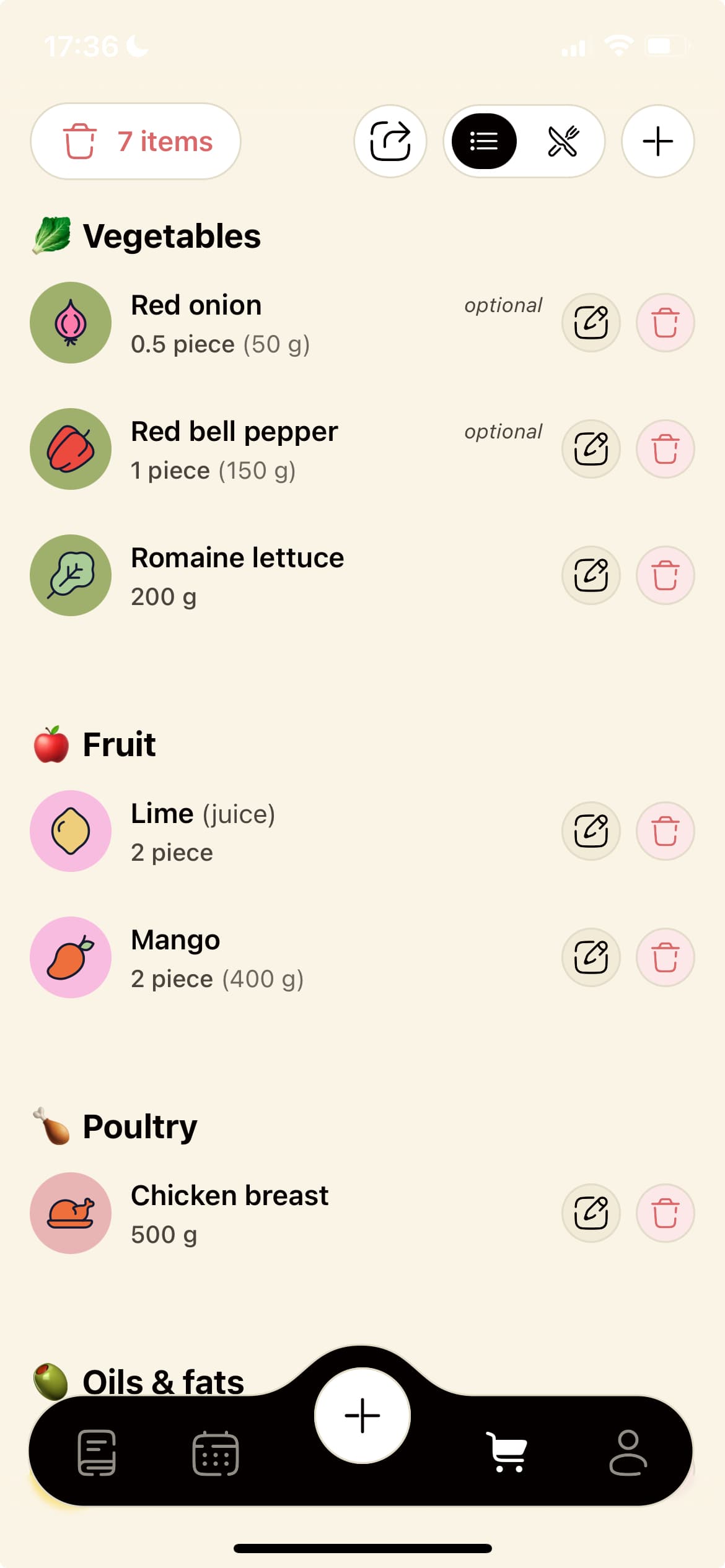 Grocery list