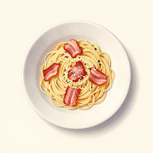 Паста с беконом, сливками и сыром