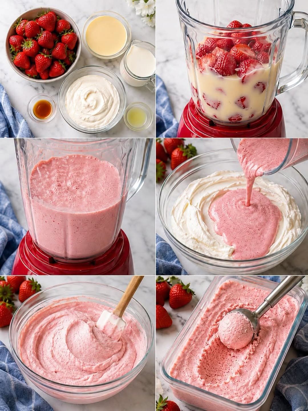 Homemade Creamy Strawberry Ice Cream