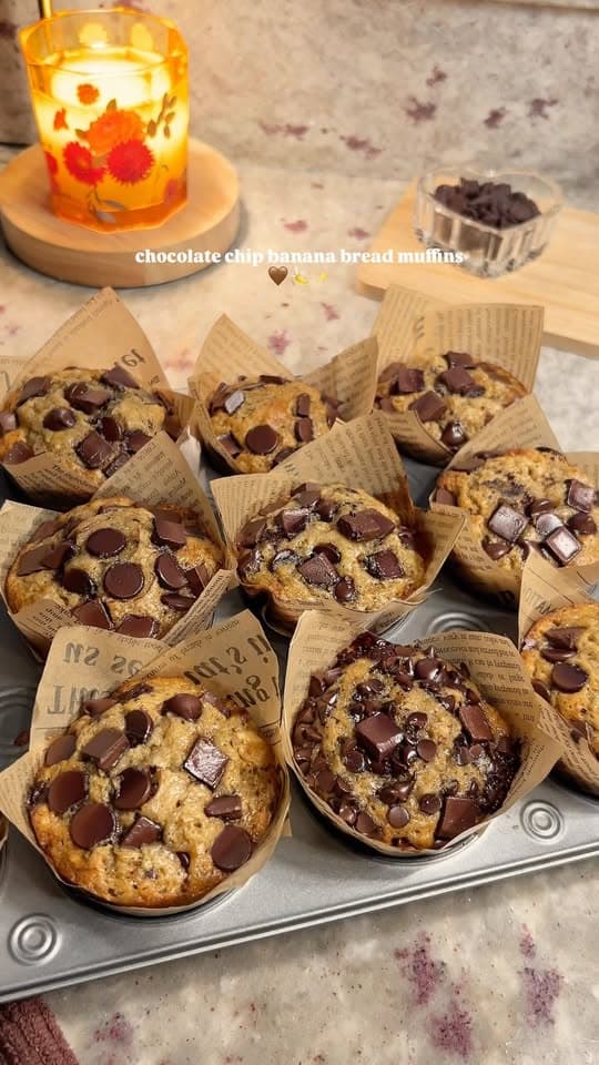 Chocolate Chip Banana Bread Muffins