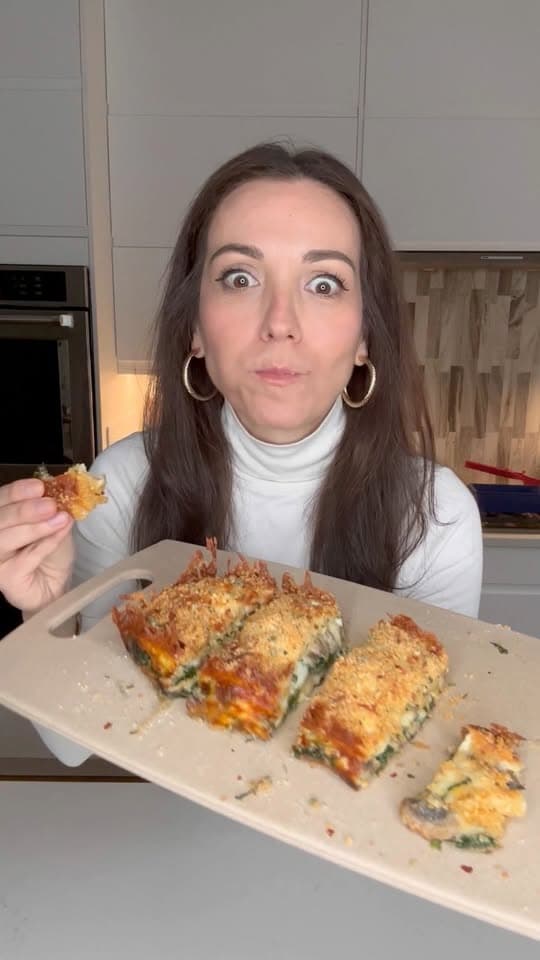 Mushroom + Spinach Zucchini Lasagna Loaf