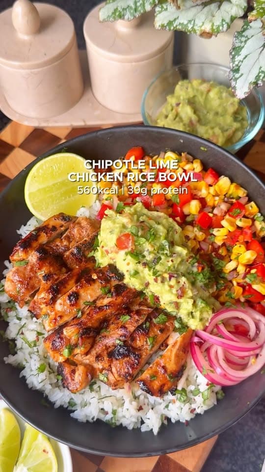 Sticky Chipotle Lime Chicken Rice Bowls