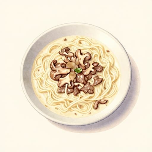 奶油蘑菇牛肉面