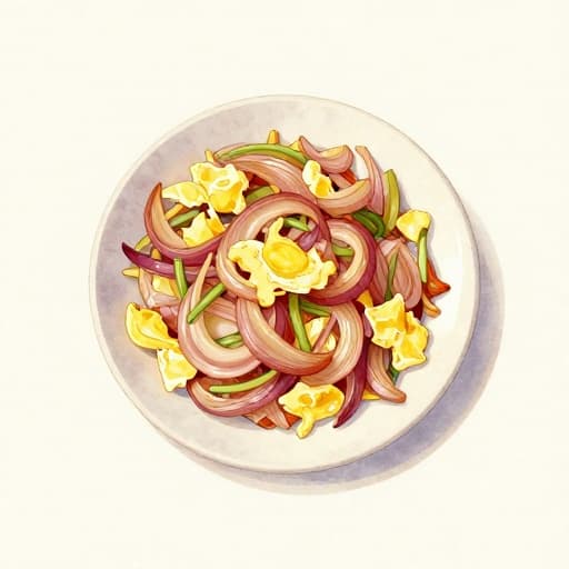 Asian Onion and Egg Stir-Fry