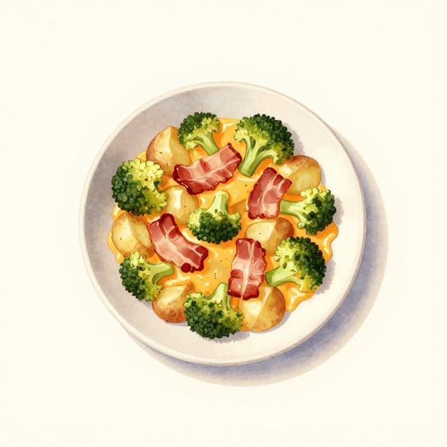 Bacon and Cheddar Broccoli Potato Skillet