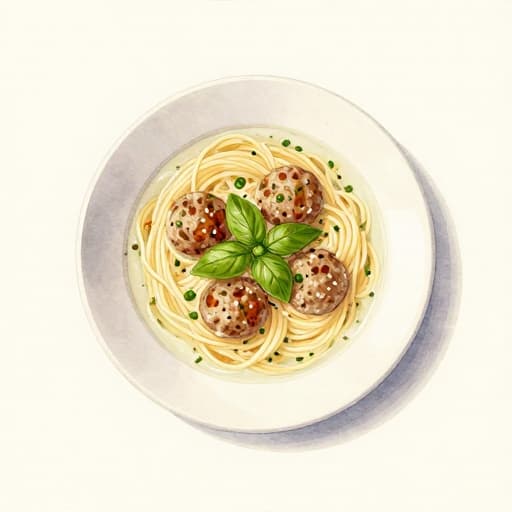 Basil Meatball and Pasta Soup