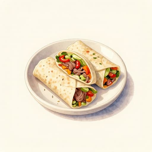 Beef and Pepper Wraps