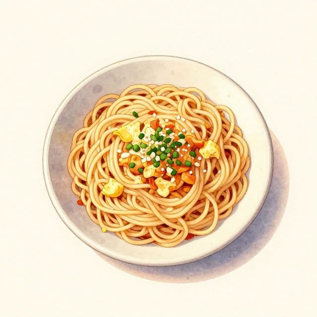 Buldak-Inspired Garlic Egg Noodles