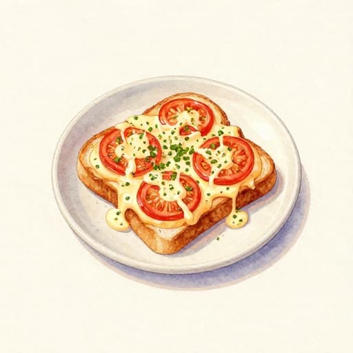 Cheesy Garlic Tomato Toast