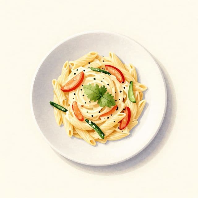 Creamy Garlic Pasta with Vegetables