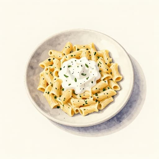Creamy Herb Cheese Pasta with Yogurt Sauce