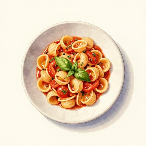 Creamy Tomato Basil Orecchiette with Garlic