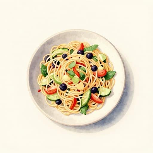 Fresh Mediterranean Spaghetti Salad