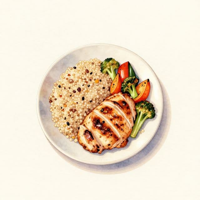 Grilled Chicken with Quinoa and Roasted Vegetables
