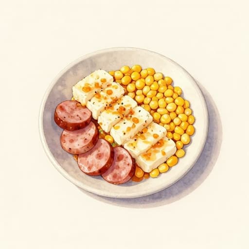 Halloumi, Sausage & Corn Skillet