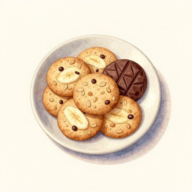 Healthy Banana-Oat Cookies with Dark Chocolate