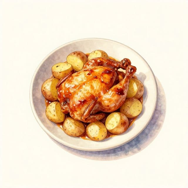 Honey-Garlic Roasted Chicken with Potatoes