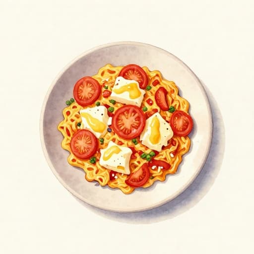 Indian-Style Tomato Cheese Scramble