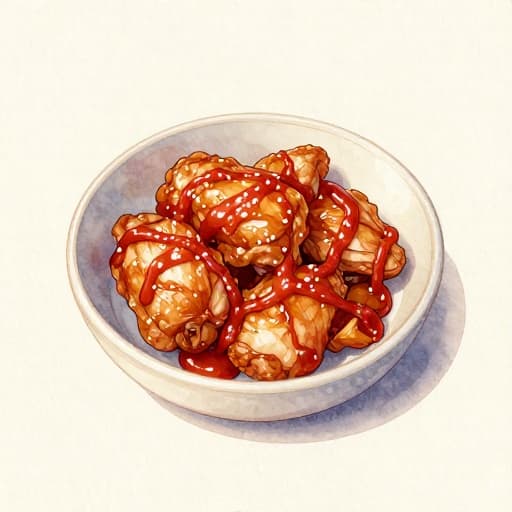 Ketchup-Glazed Pan-Fried Chicken