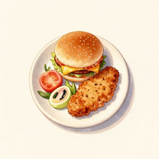 Käse-Burger mit paniertem Schnitzel