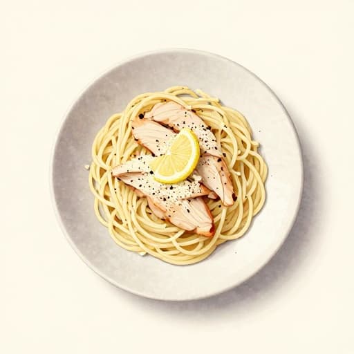 Lemon-Garlic Chicken Spaghetti with Parmesan Cream