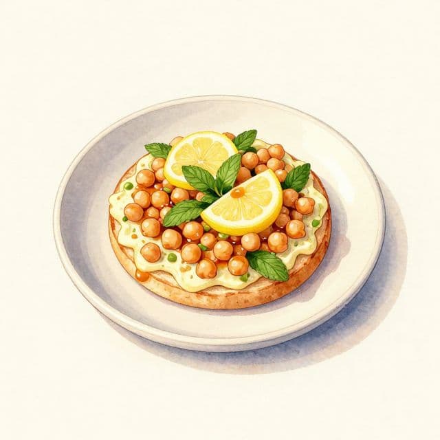 Lemon-Honey Mint Chickpea Smash Sandwich