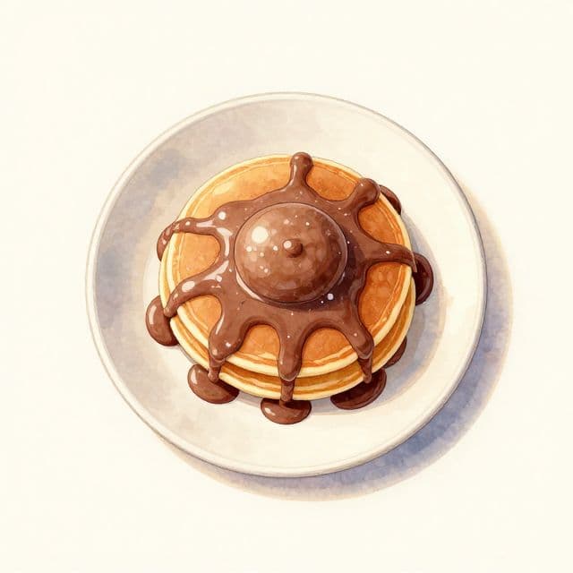 Low-Calorie Pancakes with Light Chocolate Sauce