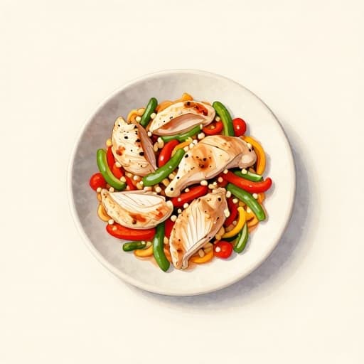 Mediterranean Chicken and Pepper Skillet