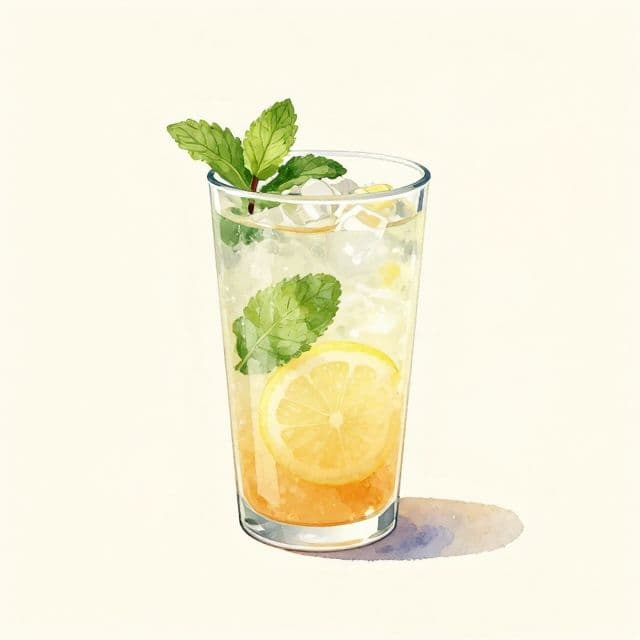 Minty Lemon-Honey Sparkling Cooler