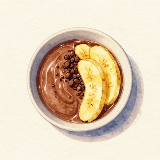 Mousse Rápida de Banana e Chocolate
