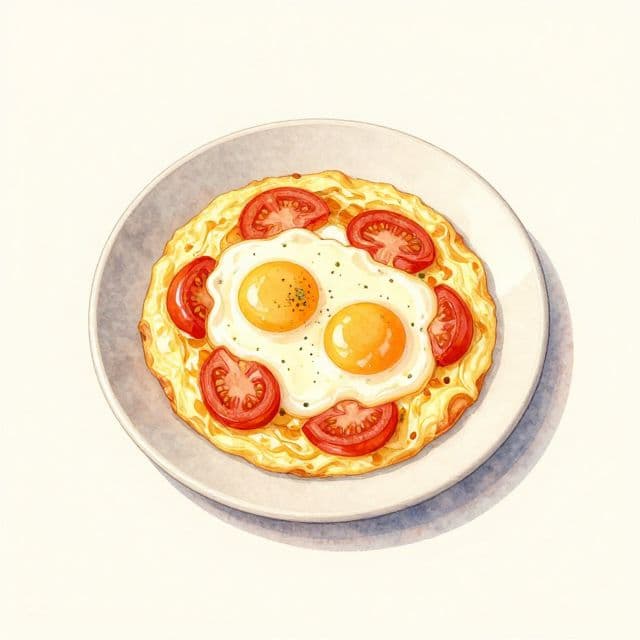 Omelete de ovos com queijo e tomate