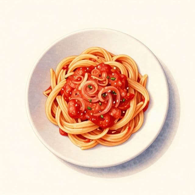 Pasta with Spicy Tomato Onion Sauce