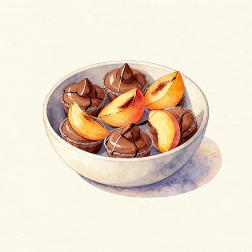 Peach Chocolate Mousse Cups