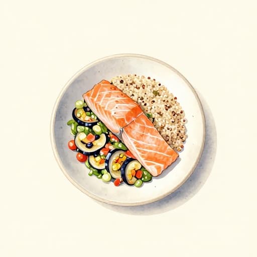 Salmon with Ratatouille and Quinoa