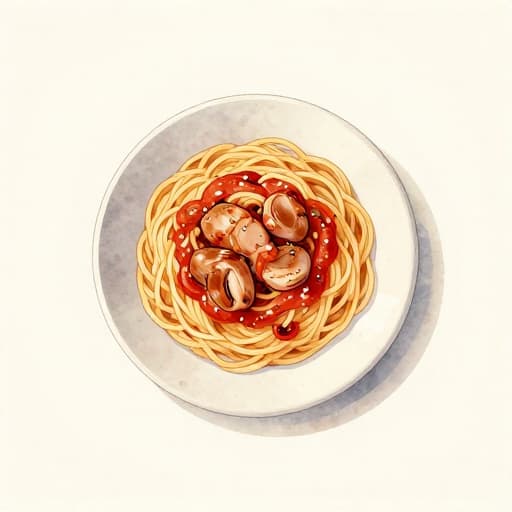 Spaghetti z kurczakiem w sosie pomidorowym