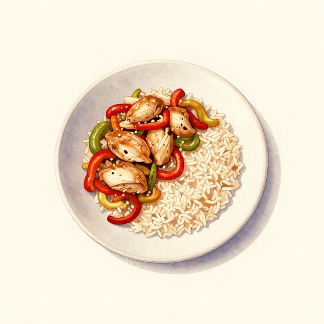 Spanish-Style Chicken and Peppers with Rice
