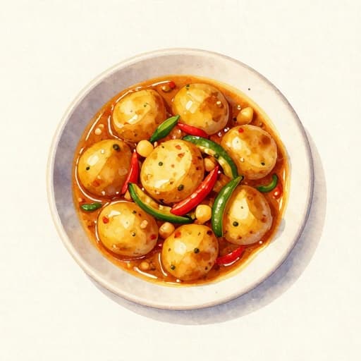Spicy Potato & Pepper Curry