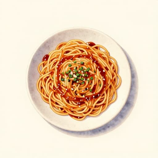 Spicy Spaghetti with Pepsi Cola Glaze
