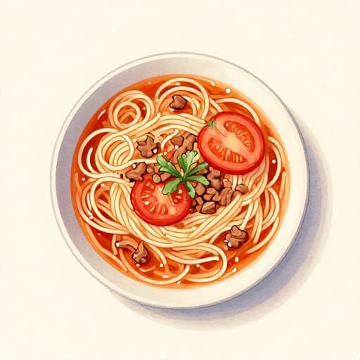Spicy Tomato Meat Noodle Soup