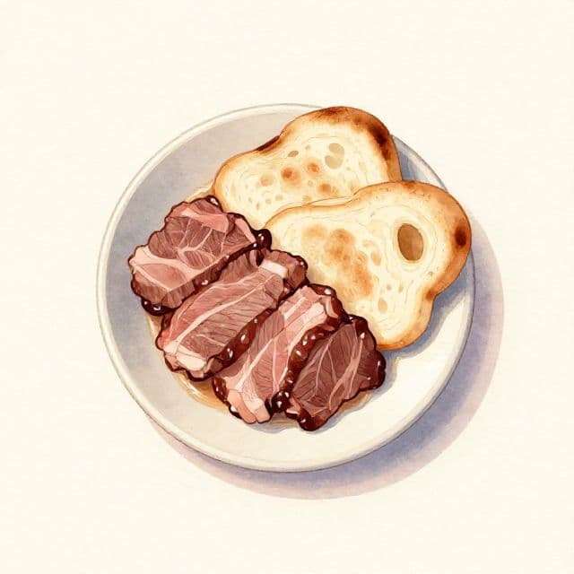 Sup Jamur Daging Sapi dengan Roti