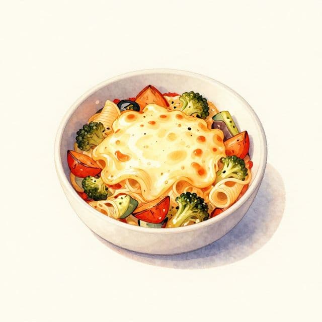 Three-Cheese Pasta Bake with Roasted Vegetables