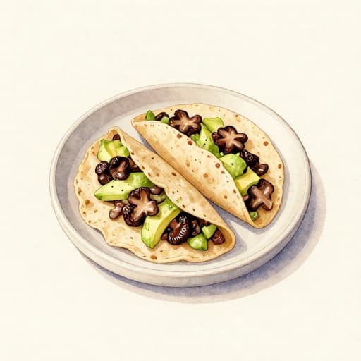 Tortillas Rellenas de Champiñones y Aguacate